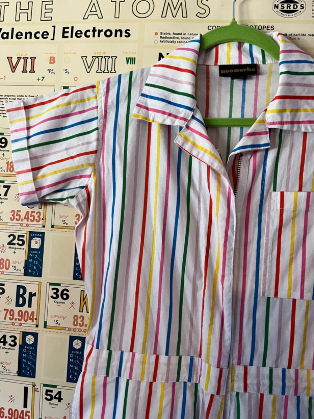 Nooworks Cotton Striped Jumpsuit XS PROFESSIONALLY ALTERED FOR LONG TORSO - Picture 6 of 10